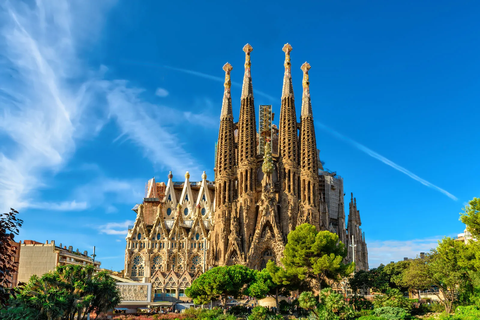 image of Barcelona and its famous cathedral Sagrada